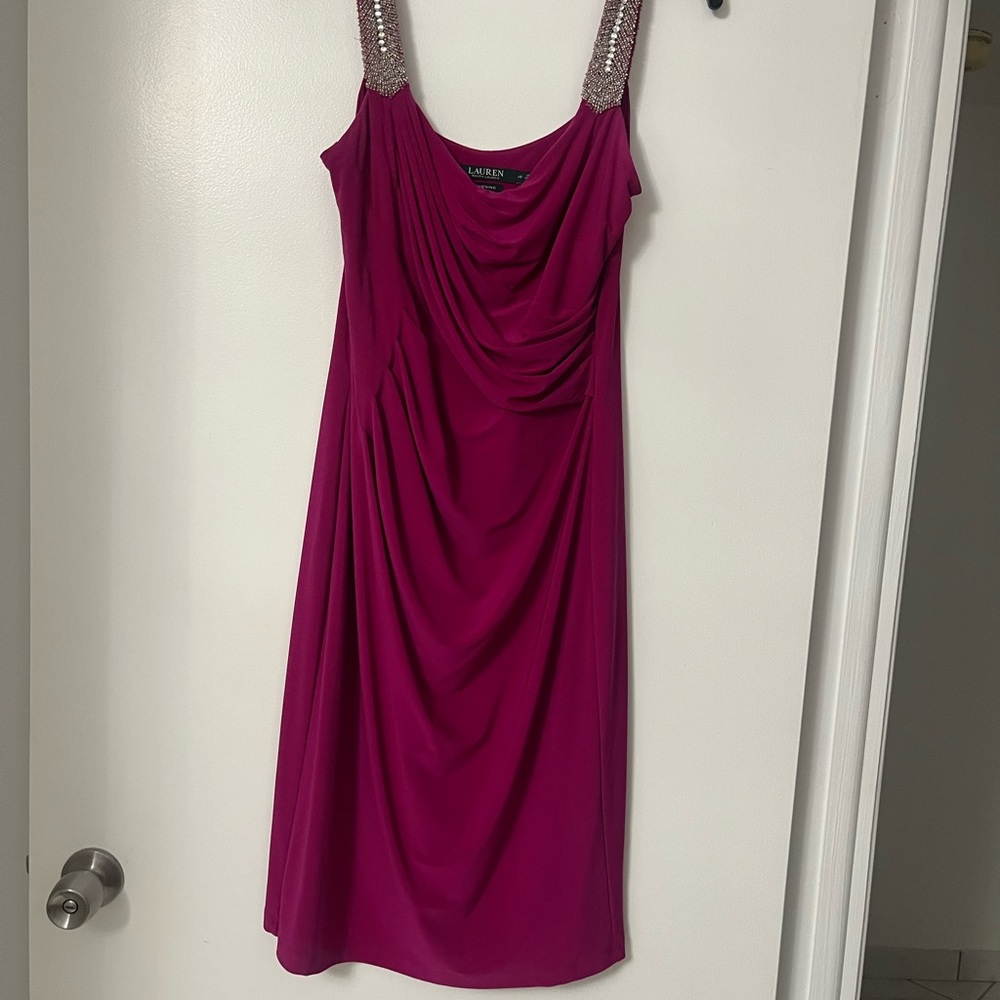 Lauren Ralph Lauren Vibrant Pink Evening Dress